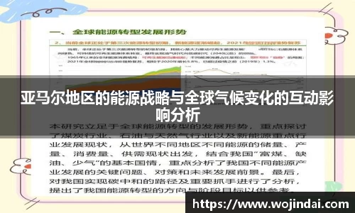 亚马尔地区的能源战略与全球气候变化的互动影响分析